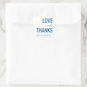 Pegatina Cuadrada Elegante Amor Tipográfico Marina Gracias