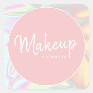 Pegatina Cuadrada Elegante artista holográfico moderno y elegante