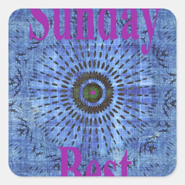 Pegatina Cuadrada Elegante azul denim motif vectorial de la impresió (Anverso)