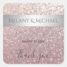 Elegante banda purpurinoso de plata Gracias