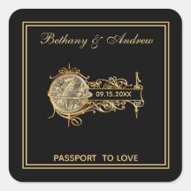 Elegante Boda de Viajes de Black Gold Vintage