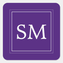 Elegante Boda Monograma Blanco Violeta Púrpura