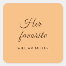 Pegatina Cuadrada Elegante Boda simple de monograma de engrase