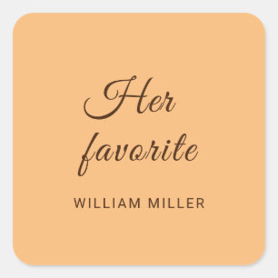 Pegatina Cuadrada Elegante Boda simple de monograma de engrase