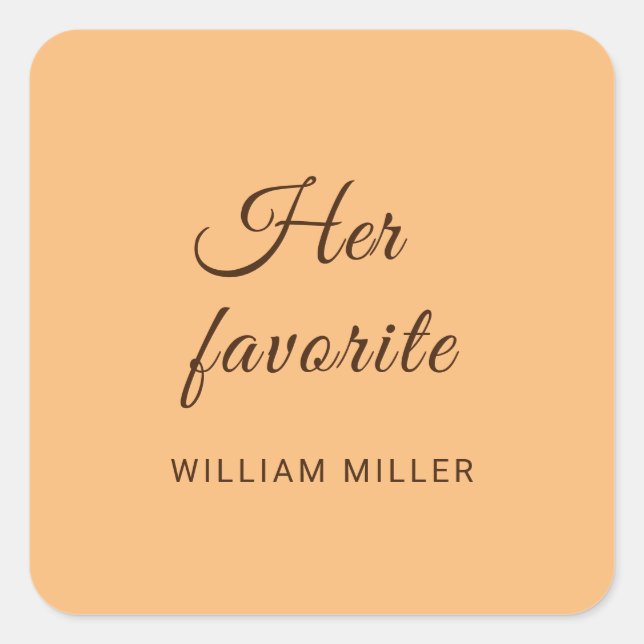 Pegatina Cuadrada Elegante Boda simple de monograma de engrase (Anverso)