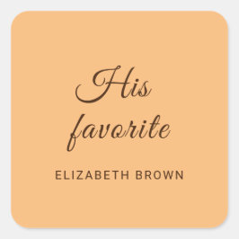 Pegatina Cuadrada Elegante Boda simple de monograma de engrase