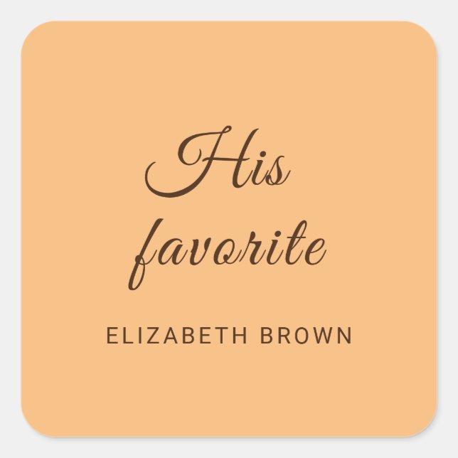 Pegatina Cuadrada Elegante Boda simple de monograma de engrase (Anverso)