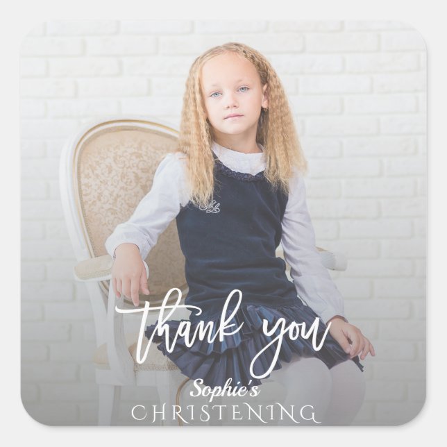 Pegatina Cuadrada Elegante Chica de fotografía Cruz de oro (Anverso)