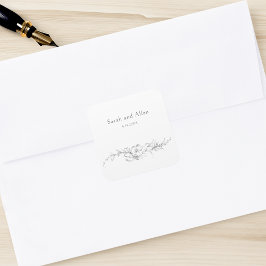 Pegatina Cuadrada Elegante clásico floral rococó francés