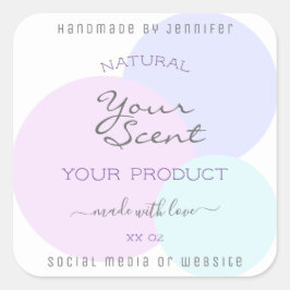 Pegatina Cuadrada Elegante Colores Pastel Etiquetas de embalaje de p