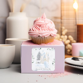 Pegatina Cuadrada Elegante cuento de hadas | Cumpleaños de la Prince