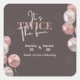 Pegatina Cuadrada Elegante es el cumpleaños común del doble de diver