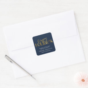 Pegatina Cuadrada Elegante estilo moderno Gold Script Business Busin