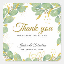 Elegante Eucalyptus Boda Gracias