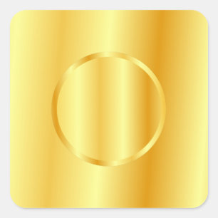 Pegatina Cuadrada Elegante Faux Gold Metallic Look Blank Template