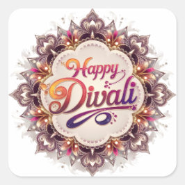 Pegatina Cuadrada Elegante Festival Feliz Diwali de la Luz