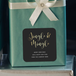 Pegatina Cuadrada Elegante Fiesta Corporativo de Jingle y Mingle