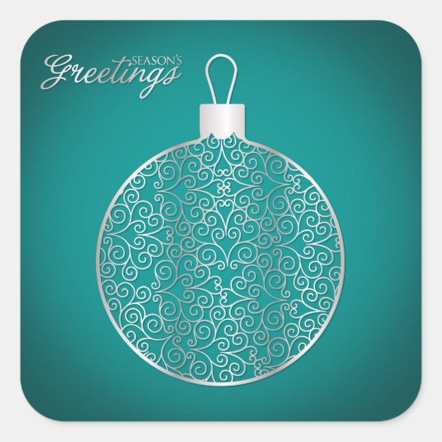 Pegatina Cuadrada Elegante filigree bauble (Anverso)