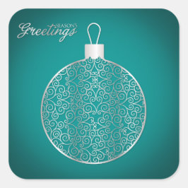 Pegatina Cuadrada Elegante filigree bauble