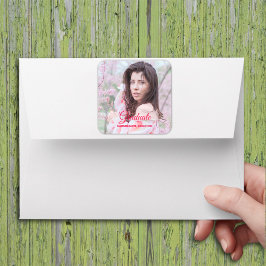 Pegatina Cuadrada Elegante foto de Personalizado graduado