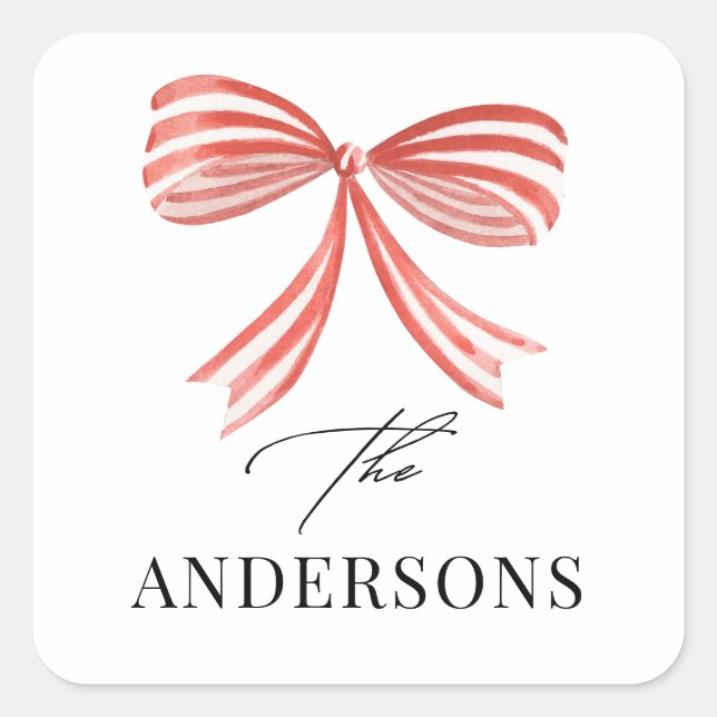 Pegatina Cuadrada Elegante foto tradicional del arco rojo (Anverso)