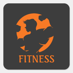 Pegatina Cuadrada Elegante gimnasio Fitness sudar ahora brillar desp