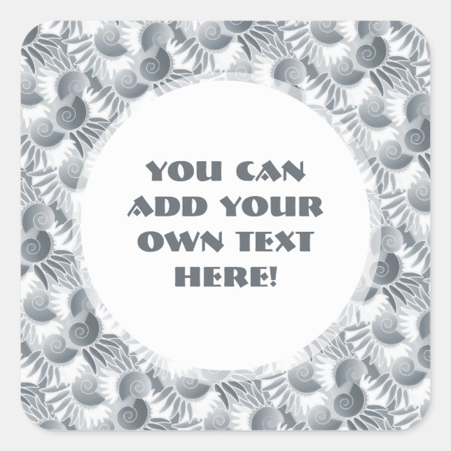 Pegatina Cuadrada Elegante Gris Green Pewter Art Deco Roaring 20 (Anverso)