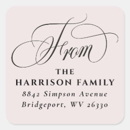 Pegatina Cuadrada Elegante guión de la dirección de retorno de rubef