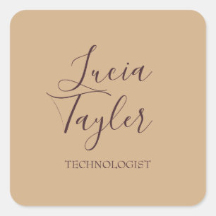 Pegatina Cuadrada Elegante guión de negocio rubio
