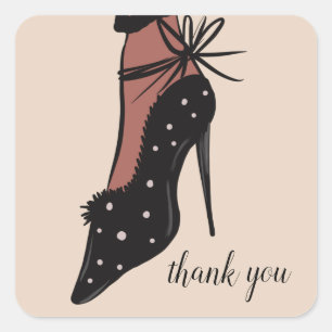 Pegatina Cuadrada Elegante Heel Beauty Blogger Fashionista