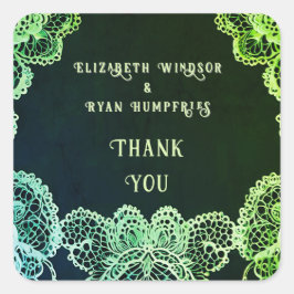 Pegatina Cuadrada Elegante Lace" Boda Invitación Colección