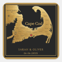 Elegante Mapa de Cape Cod Boda 
