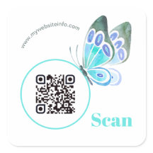 Elegante mariposa Código QR Pegatinas de Business 