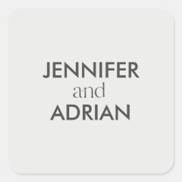 Pegatina Cuadrada Elegante Minimal Moderno Boda Envelope Square Sti