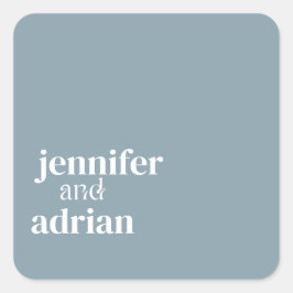 Pegatina Cuadrada Elegante Minimal Moderno Boda Envelope Square Sti