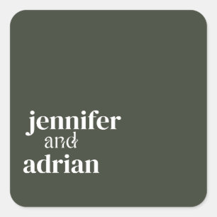 Pegatina Cuadrada Elegante Minimal Moderno Boda Envelope Square Sti