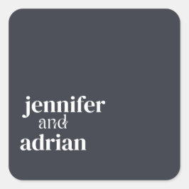 Pegatina Cuadrada Elegante Minimal Moderno Boda Envelope Square Sti