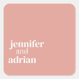 Pegatina Cuadrada Elegante Minimal Moderno Boda Envelope Square Sti