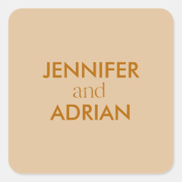Pegatina Cuadrada Elegante Minimal Moderno Boda Envelope Square Sti