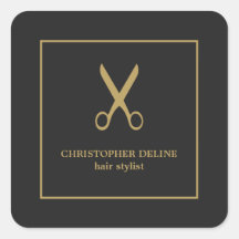 Elegante minimalista Oscuro Faux Gold Scissor