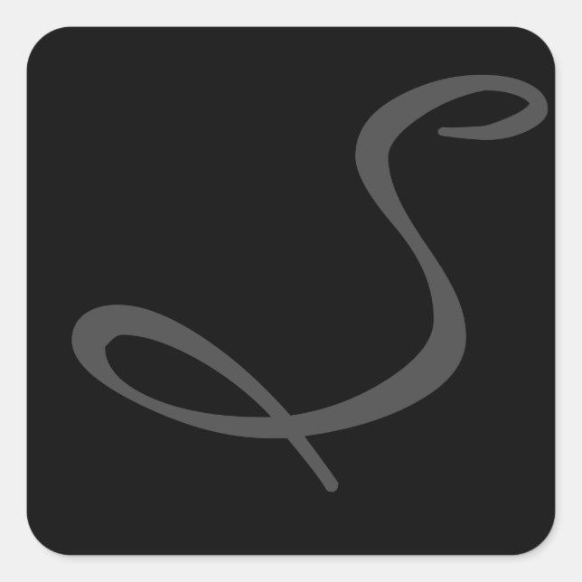 Pegatina Cuadrada elegante moda simple moderna moda monograma negro (Anverso)