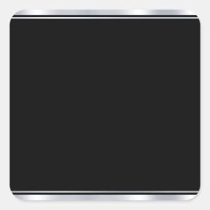 Pegatina Cuadrada Elegante Moderno Falso Plateado Y Negro Tendencia 