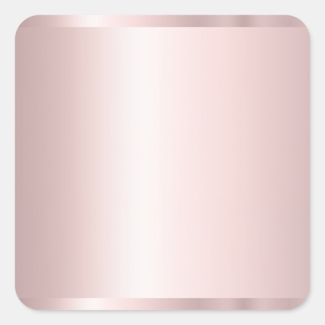 Pegatina Cuadrada Elegante Moderno Templo en Blanco Rosa Dorado (Anverso)