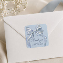 Elegante Niño de Arco Azul Baby Shower Agradecimie