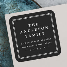 Elegante nombre familiar borde dirección de retorn