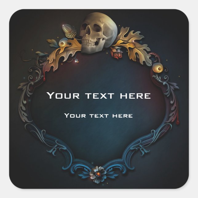 Pegatina Cuadrada Elegante otoño encantado Halloween mágico (Anverso)