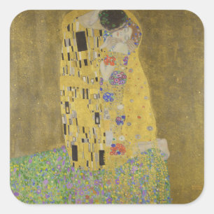 Pegatina Cuadrada Elegante pareja "El beso"
