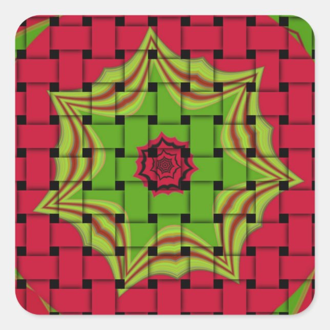 Pegatina Cuadrada Elegante patrón de impresión vectorial afroamerica (Anverso)