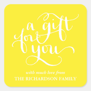 PEGATINA CUADRADA ELEGANTE PEGATINAS DE ETIQUETAS DE REGALO DE ESCRI