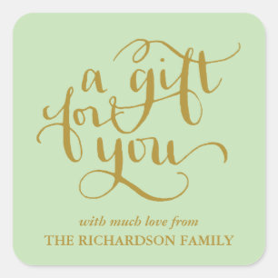 PEGATINA CUADRADA ELEGANTE PEGATINAS DE ETIQUETAS DE REGALO DE ESCRI